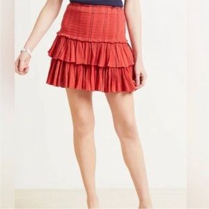 NWT Sundry Tiered Red Striped Skirt